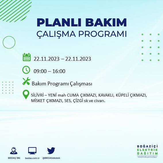 İstanbul'un bu ilçelerinde yaşayanlar dikkat: Saatlerce sürecek elektrik kesintisi için hazır olun 33